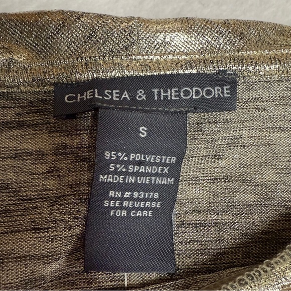 Chelsea & Theodore small Off-the-Shoulder top Cowl Neck and Long Sleeves gold - Picture 4 of 6